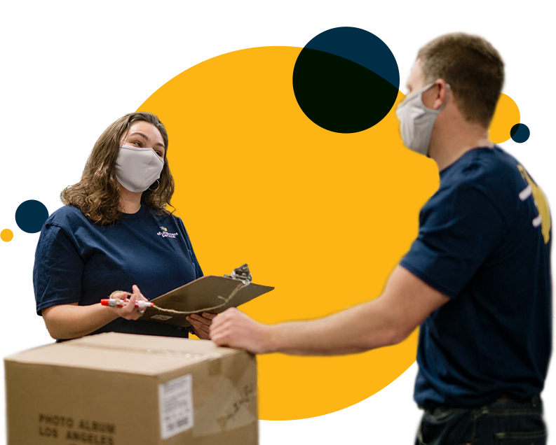 Lite PrepCenter warehouse employees having a discussion