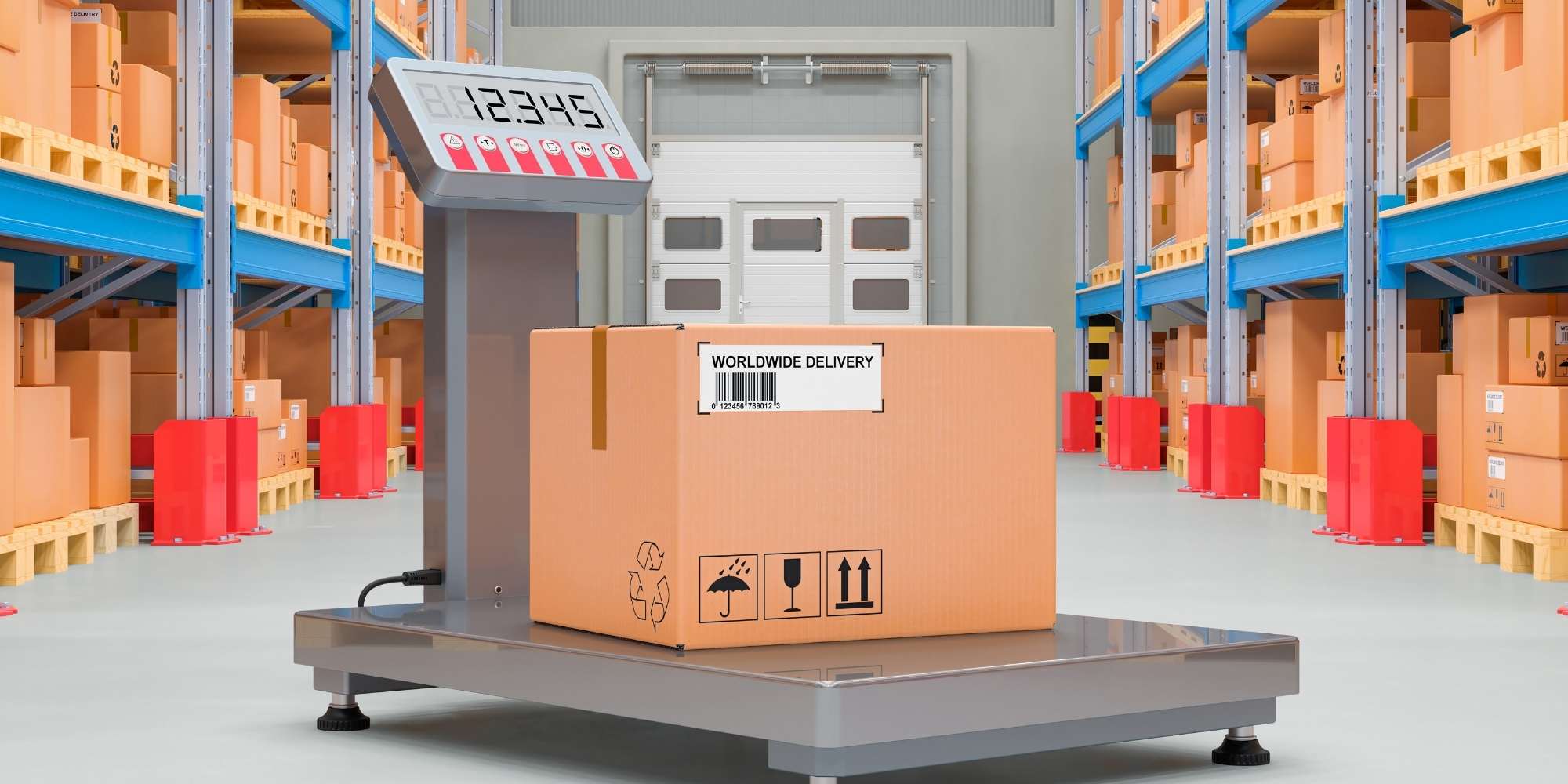 image of box on scale in warehouse