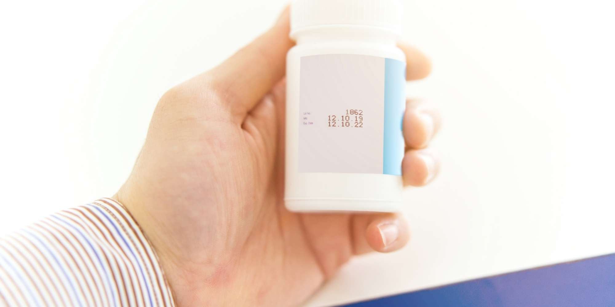 image of expiration label on bottle