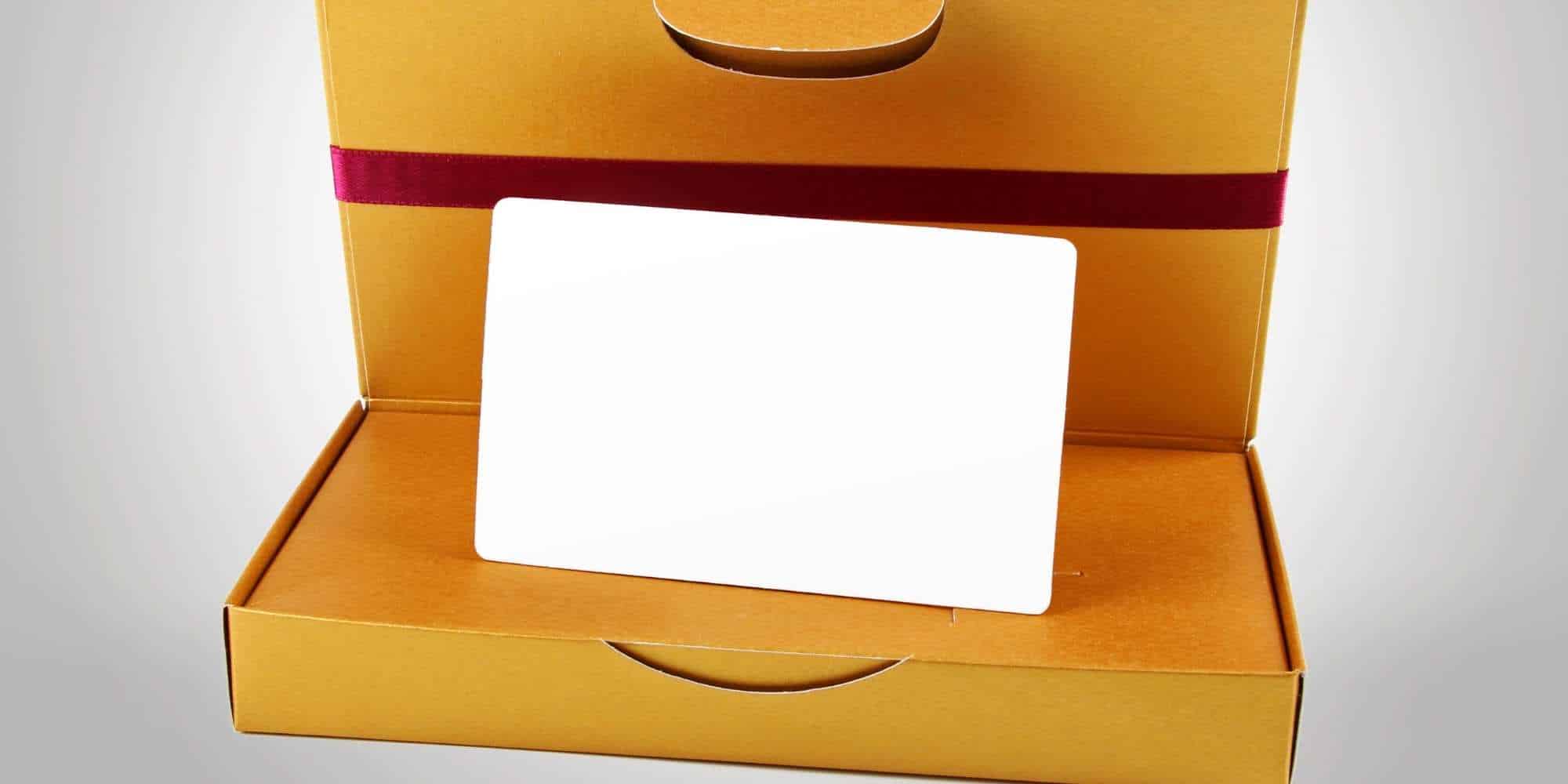 marketing card insert inside of box