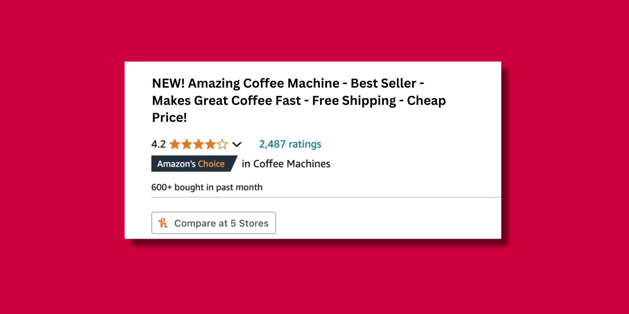 Example of Poor Amazon Product Listing